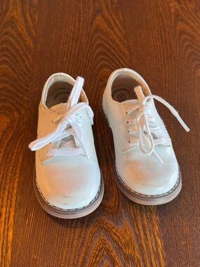 White Kids Lace-Up Dress Shoes